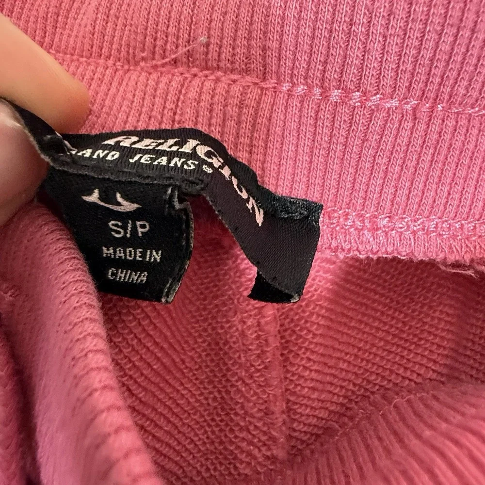 True Religion Pants Womens Small Pink Cotton Lounge Casual Gym Thick Heavy - Picture 4 of 12